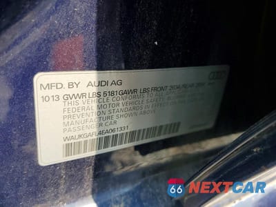 Zdjęcie 12 z 12 samochodu: 2014 AUDI S4 PRESTIGE VIN:WAUKGAFL4EA061331 - miniatura