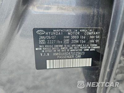 Zdjęcie 12 z 12 samochodu: 2007 HYUNDAI ELANTRA GLS/SE/LIMITED VIN:KMHDU46D47U125623 - miniatura