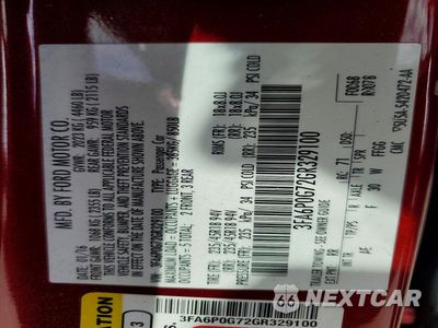 Zdjęcie 12 z 12 samochodu: 2016 FORD FUSION S VIN:3FA6P0G72GR329100 - miniatura