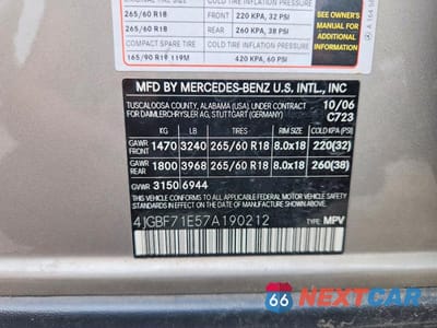 Zdjęcie 13 z 13 samochodu: 2007 MERCEDES-BENZ GL450 4 MATIC VIN:4JGBF71E57A190212 - miniatura