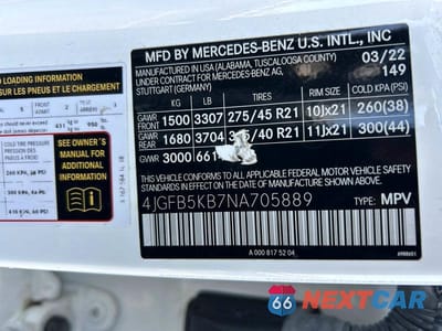 Zdjęcie 10 z 12 samochodu: 2022 MERCEDES-BENZ GLE 450 4MATIC VIN:4JGFB5KB7NA705889 - miniatura