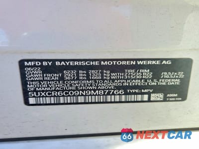 Zdjęcie 13 z 13 samochodu: 2022 BMW X5 XDRIVE40I VIN:5UXCR6C09N9M87766 - miniatura