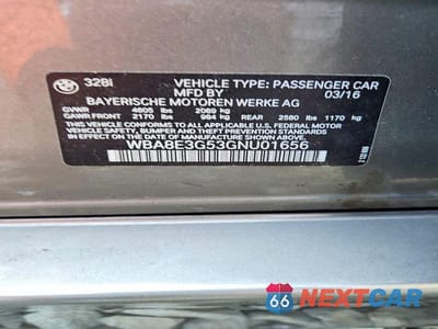 Zdjęcie 13 z 13 samochodu: 2016 BMW 328 XI SULEV VIN:WBA8E3G53GNU01656 - miniatura