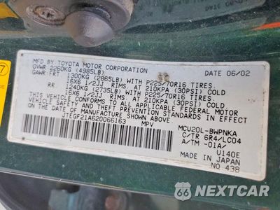 Zdjęcie 13 z 13 samochodu: 2002 TOYOTA HIGHLANDER LIMITED VIN:JTEGF21A620066163 - miniatura