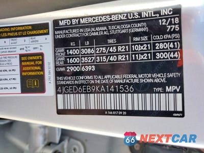 Zdjęcie 13 z 13 samochodu: 2019 MERCEDES-BENZ GLE COUPE 43 AMG VIN:4JGED6EB9KA141536 - miniatura