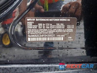 Zdjęcie 13 z 13 samochodu: 2015 BMW X5 SDRIVE35I VIN:5UXKR2C54F0H39531 - miniatura