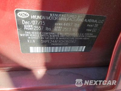 Zdjęcie 12 z 12 samochodu: 2016 HYUNDAI SONATA SE VIN:5NPE24AFXGH360562 - miniatura
