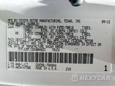Zdjęcie 12 z 12 samochodu: 2013 TOYOTA TUNDRA GRADE VIN:5TFJU5F13DX004823 - miniatura