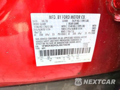 Zdjęcie 13 z 13 samochodu: 2020 FORD EXPLORER XLT VIN:1FMSK8DH3LGC19236 - miniatura