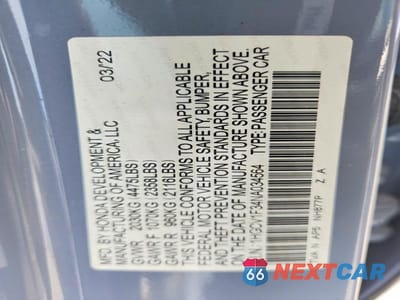 Zdjęcie 13 z 13 samochodu: 2022 HONDA ACCORD SPORT VIN:1HGCV1F34NA034564 - miniatura