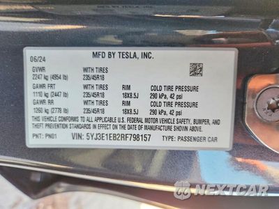 Zdjęcie 13 z 13 samochodu: 2024 TESLA MODEL 3 VIN:5YJ3E1EB2RF798157 - miniatura