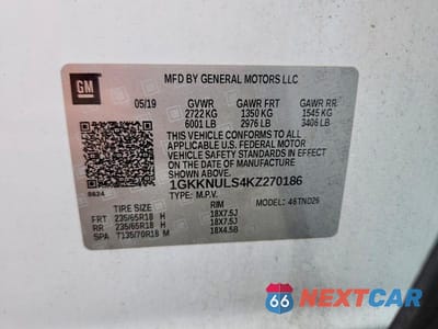 Zdjęcie 12 z 12 samochodu: 2019 GMC ACADIA SLT-1 VIN:1GKKNULS4KZ270186 - miniatura