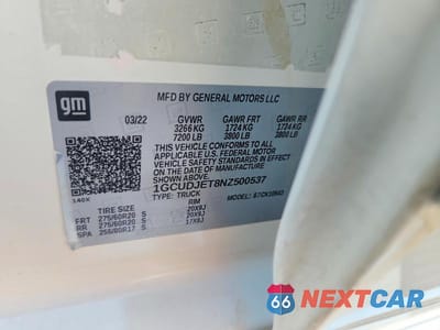 Zdjęcie 12 z 12 samochodu: 2022 CHEVROLET SILVERADO K1500 HIGH COUNTRY VIN:1GCUDJET8NZ500537 - miniatura