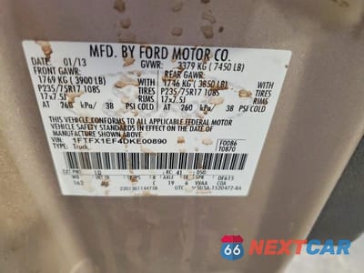 Zdjęcie 12 z 12 samochodu: 2013 FORD F150 SUPER CAB VIN:1FTFX1EF4DKE00890 - miniatura