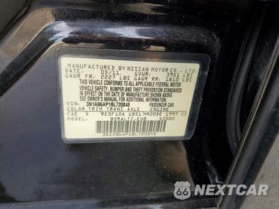 Zdjęcie 12 z 12 samochodu: 2011 NISSAN SENTRA 2.0 VIN:3N1AB6AP1BL720848 - miniatura