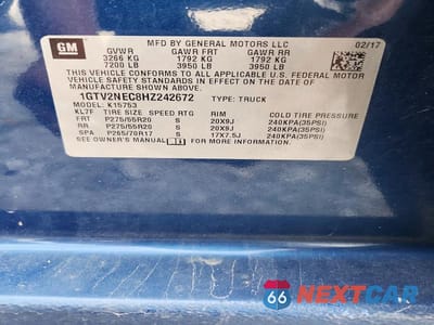 Zdjęcie 12 z 12 samochodu: 2017 GMC SIERRA K1500 SLT VIN:1GTV2NEC8HZ242672 - miniatura