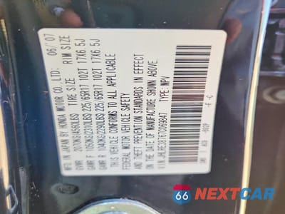 Zdjęcie 14 z 14 samochodu: 2007 HONDA CR-V EXL VIN:JHLRE38767C069847 - miniatura