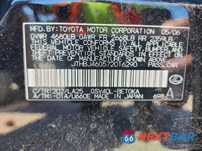 Zdjęcie 12 z 12 samochodu: 2007 LEXUS ES 350 VIN:JTHBJ46G572016290 - miniatura