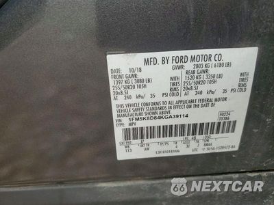 Zdjęcie 13 z 13 samochodu: 2019 FORD EXPLORER XLT VIN:1FM5K8D84KGA39114 - miniatura