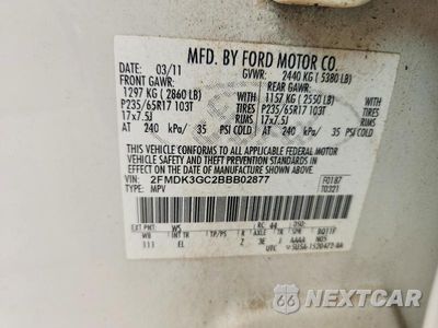 Zdjęcie 13 z 13 samochodu: 2011 FORD EDGE SE VIN:2FMDK3GC2BBB02877 - miniatura