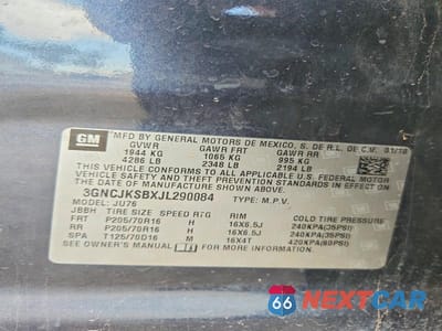 Zdjęcie 13 z 13 samochodu: 2018 CHEVROLET TRAX LS VIN:3GNCJKSBXJL290084 - miniatura