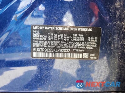 Zdjęcie 13 z 13 samochodu: 2019 BMW X3 XDRIVE30I VIN:5UXTR9C55KLP92032 - miniatura