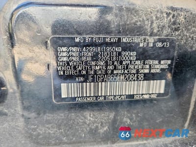Zdjęcie 12 z 12 samochodu: 2014 SUBARU IMPREZA PREMIUM VIN:JF1GPAB65EH208438 - miniatura