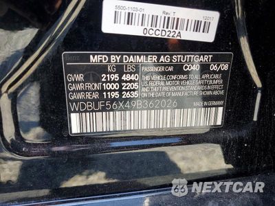 Zdjęcie 13 z 13 samochodu: 2009 MERCEDES-BENZ E 350 VIN:WDBUF56X49B362026 - miniatura