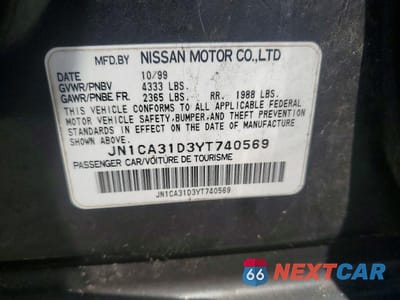 Zdjęcie 12 z 12 samochodu: 2000 NISSAN MAXIMA GXE VIN:JN1CA31D3YT740569 - miniatura