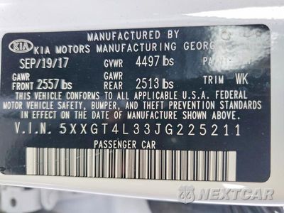 Zdjęcie 12 z 12 samochodu: 2018 KIA OPTIMA LX VIN:5XXGT4L33JG225211 - miniatura