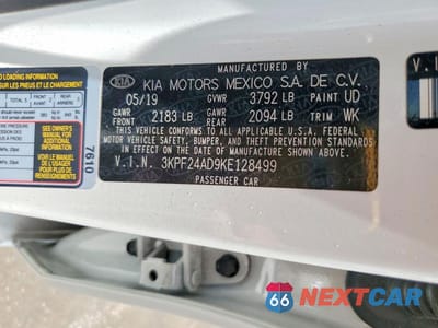 Zdjęcie 12 z 12 samochodu: 2019 KIA FORTE LXS VIN:3KPF24AD9KE128499 - miniatura