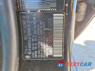 Zdjęcie 12 z 12 samochodu: 2002 BMW 325 I VIN:WBAET37462NG76353 - miniatura