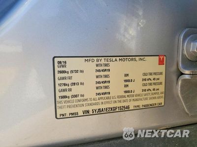 Zdjęcie 12 z 12 samochodu: 2016 TESLA MODEL S VIN:5YJSA1E2XGF152546 - miniatura