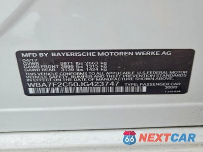 Zdjęcie 13 z 13 samochodu: 2018 BMW 750 XI VIN:WBA7F2C50JG423747 - miniatura
