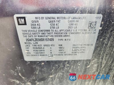 Zdjęcie 13 z 13 samochodu: 2013 GMC TERRAIN DENALI VIN:2GKFLZE38D6157429 - miniatura