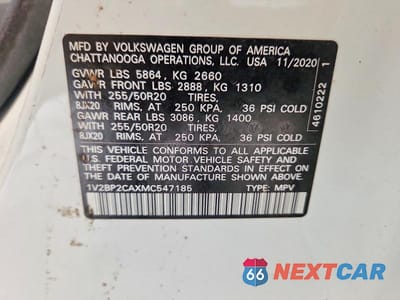Zdjęcie 14 z 14 samochodu: 2021 VOLKSWAGEN ATLAS SEL VIN:1V2BP2CAXMC547185 - miniatura