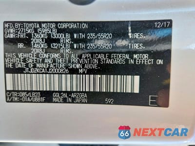 Zdjęcie 12 z 12 samochodu: 2018 LEXUS RX 350 L VIN:JTJDZKCA1J2000826 - miniatura