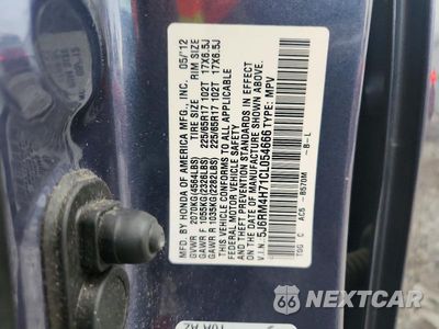 Zdjęcie 12 z 12 samochodu: 2012 HONDA CR-V EXL VIN:5J6RM4H71CL054666 - miniatura