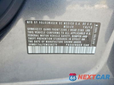 Zdjęcie 12 z 12 samochodu: 2014 VOLKSWAGEN JETTA SE VIN:3VWD17AJ7EM238279 - miniatura