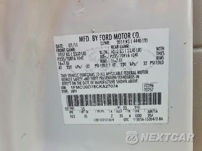 Zdjęcie 12 z 12 samochodu: 2012 FORD ESCAPE XLT VIN:1FMCU0D78CKA27024 - miniatura