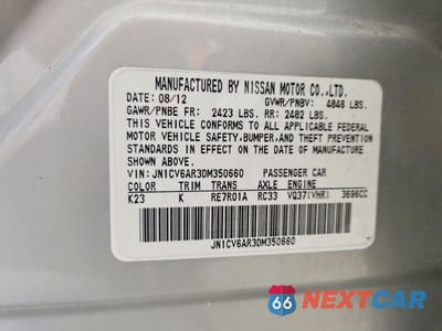 Zdjęcie 12 z 12 samochodu: 2013 INFINITI G37 SEDAN X VIN:JN1CV6AR3DM350660 - miniatura