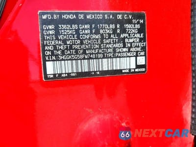 Zdjęcie 12 z 12 samochodu: 2015 HONDA FIT LX VIN:3HGGK5G58FM748199 - miniatura