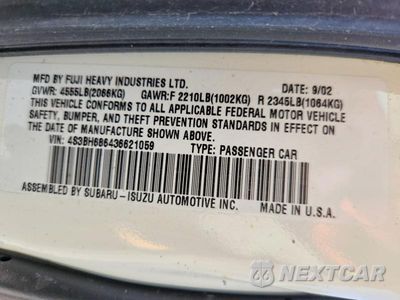 Zdjęcie 13 z 13 samochodu: 2003 SUBARU LEGACY OUTBACK LIMITED VIN:4S3BH686436621059 - miniatura
