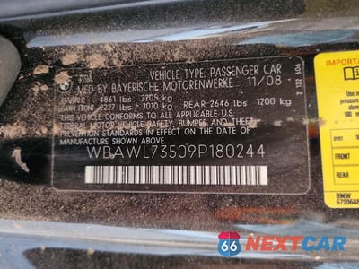 Zdjęcie 12 z 12 samochodu: 2009 BMW 335 I VIN:WBAWL73509P180244 - miniatura