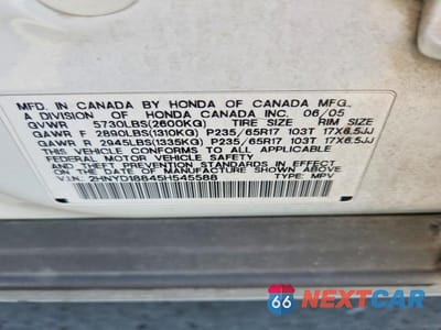 Zdjęcie 13 z 13 samochodu: 2005 ACURA MDX TOURING VIN:2HNYD18845H545588 - miniatura