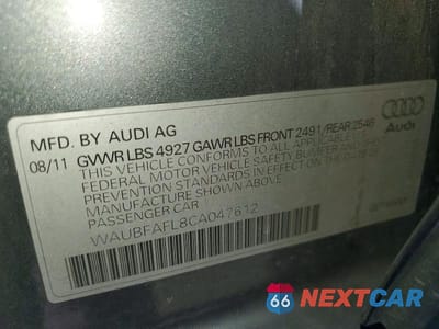 Zdjęcie 12 z 12 samochodu: 2012 AUDI A4 PREMIUM VIN:WAUBFAFL8CA047612 - miniatura