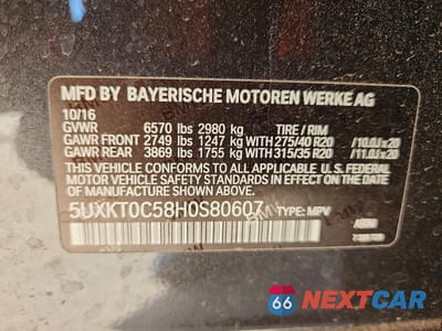 Zdjęcie 13 z 13 samochodu: 2017 BMW X5 XDR40E VIN:5UXKT0C58H0S80607 - miniatura