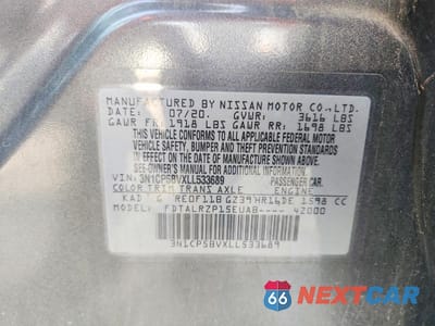 Zdjęcie 14 z 14 samochodu: 2020 NISSAN KICKS S VIN:3N1CP5BVXLL533689 - miniatura