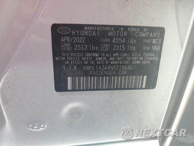 Zdjęcie 12 z 12 samochodu: 2022 HYUNDAI SONATA SEL VIN:KMHL14JA4NA219646 - miniatura
