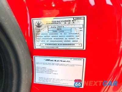 Zdjęcie 13 z 13 samochodu: 2012 MASERATI GRANTURISMO S VIN:ZAM45KLA2C0060624 - miniatura